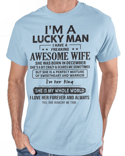 December - Awesome wife born in December - Special gift for your husband - HL12 (SKU06-29-12)