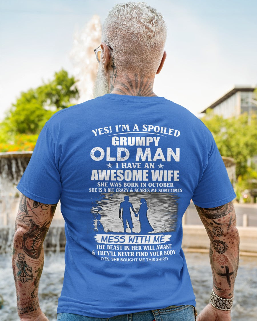 Awesome wife was born October - Gift for boyfriend, Gift for husband from wife - Perfect gift for your husband - HL10 (SKU10-79-10)