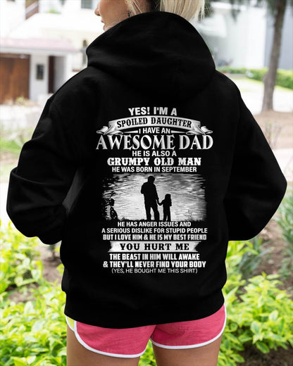 September - Gift For Daughter Tshirt From Dad - Funny Gift Christmas For Daughters - Special gift for your daughter - HL09 (SKU2610-209-09)