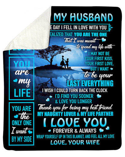 Gift for husband - from wife - blanket (SKU-BLANKET-W-H)