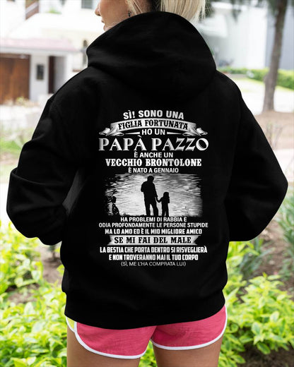 GENNAIO - MAGLIETTA REGALO PER FIGLIA - PAPÀ FANTASTICO E VECCHIO BRONTOLONE - REGALO SPECIALE PER TUA FIGLIA - HL01 (SKU2605-121-01)