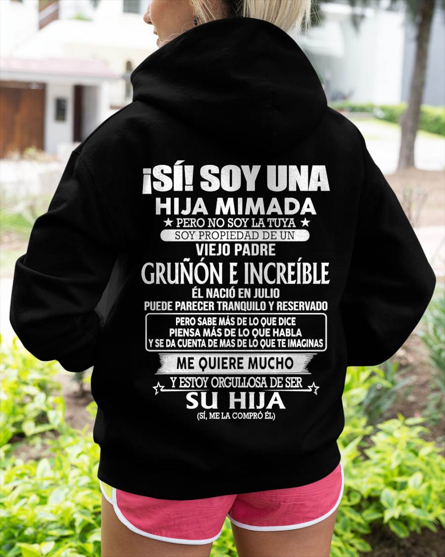 JULIO - CAMISETA REGALO PARA HIJA - PAPÁ GENIAL Y VIEJO GRUÑÓN - REGALO ESPECIAL PARA TU HIJA - HL07 (SKU11-137-07)