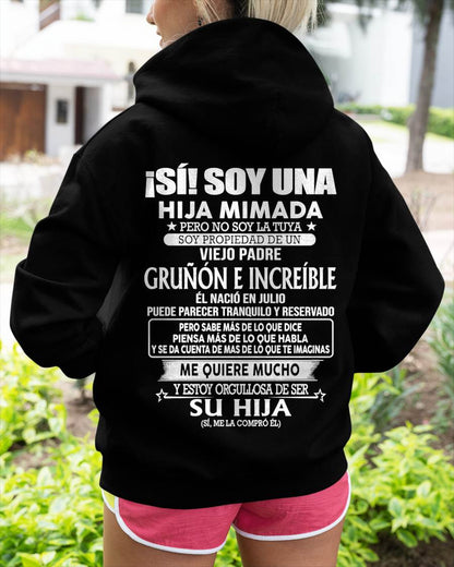 JULIO - CAMISETA REGALO PARA HIJA - PAPÁ GENIAL Y VIEJO GRUÑÓN - REGALO ESPECIAL PARA TU HIJA - HL07 (SKU11-137-07)