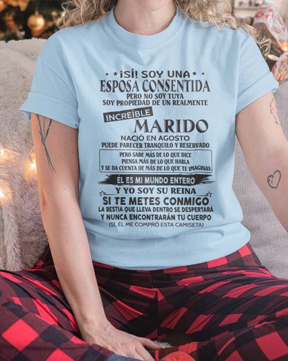 Agosto - Marido Increíble Nació En Agosto - Regalo Especial Para Esposa - T08 (SKU06-09-08)