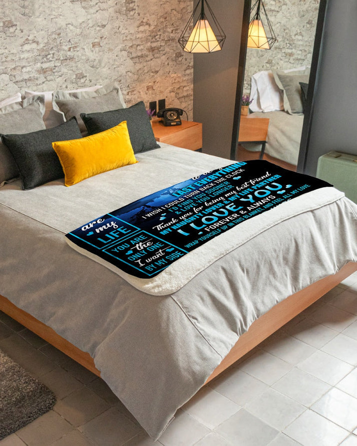 Gift for husband - from wife - blanket (SKU-BLANKET-W-H)