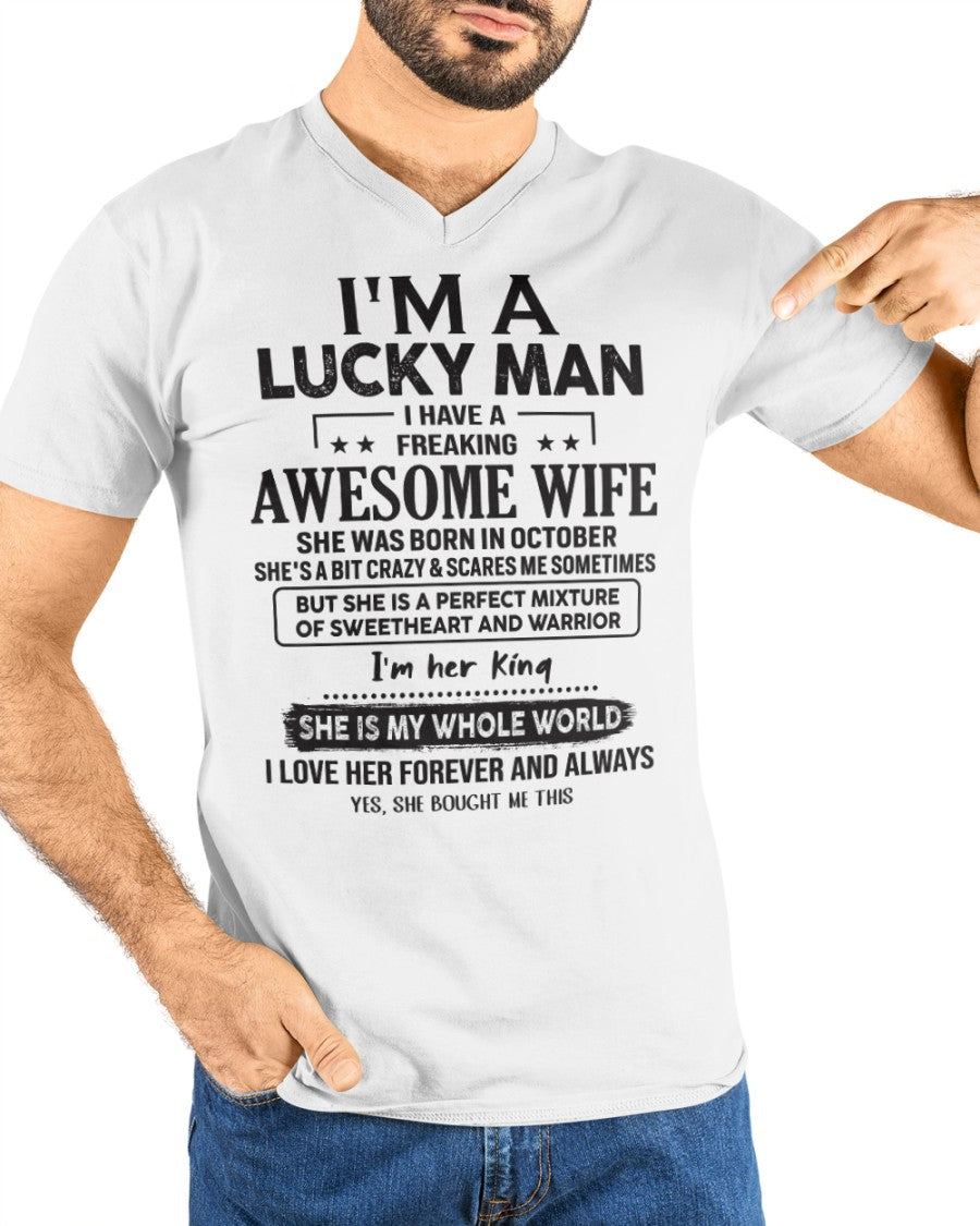 October - Awesome wife born in October - Special gift for your husband - HL10 (SKU06-29-10)
