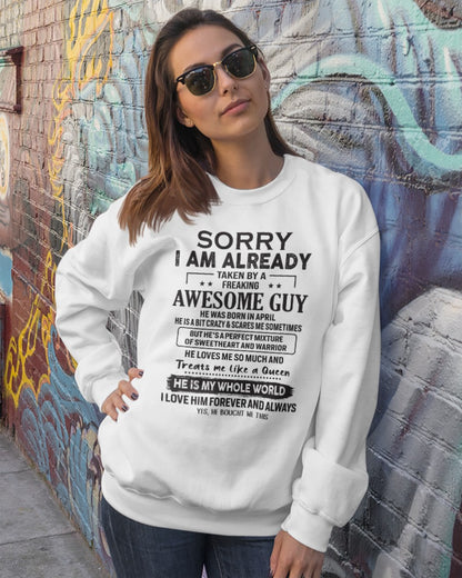 April - Awesome guy was born in April - Perfect gift for your girlfriend - HL04 (SKU05-108-04)