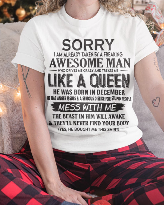 December - Awesome Man Born In December - Special gift for your Girlfriend - HL12 (SKU09-126-12)