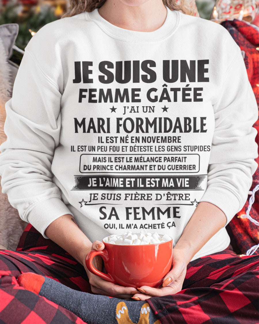 Mari Formidable Né En Novembre – Cadeau Parfait Pour Votre Femme – HL11 (SKU06-51-11)