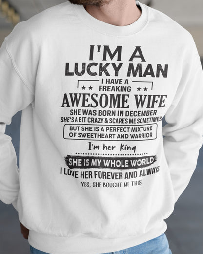 December - Awesome wife born in December - Special gift for your husband - HL12 (SKU06-29-12)