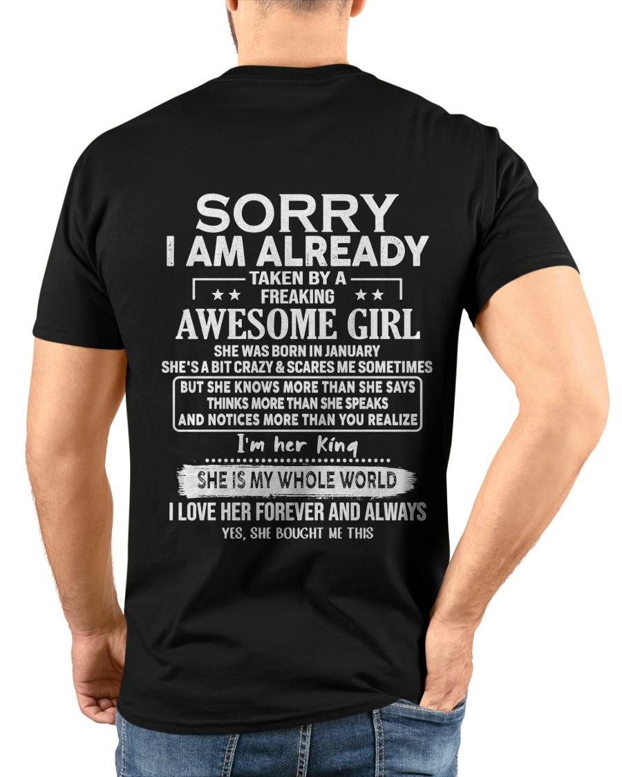 Sorry Girls, I’m Taken - My Girlfriend is Crazy & Cute - Perfect gift for your boyfriend - HL01 (SKU04-95-01)