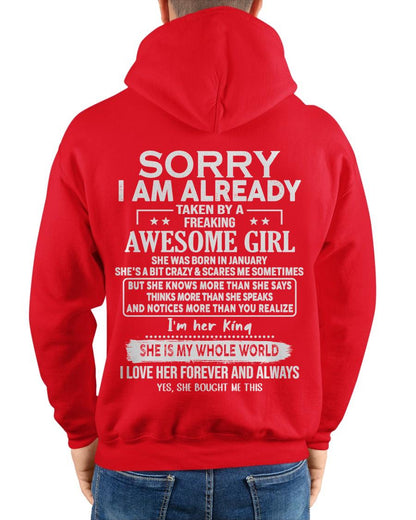Sorry Girls, I’m Taken - My Girlfriend is Crazy & Cute - Perfect gift for your boyfriend - HL01 (SKU04-95-01)
