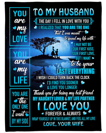 Gift for husband - from wife - blanket (SKU-BLANKET-W-H)