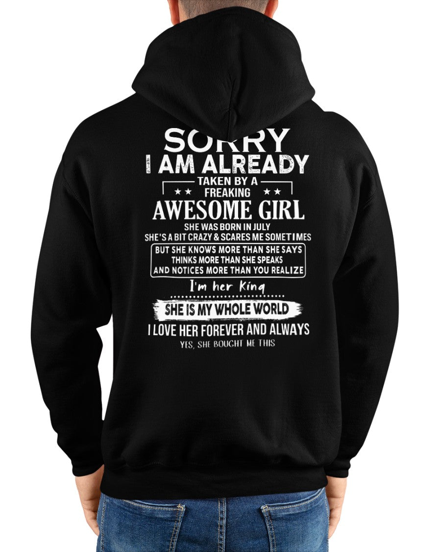 Sorry Girls, I’m Taken - My Girlfriend is Crazy & Cute - Perfect gift for your boyfriend - HL07 (SKU04-95-07)