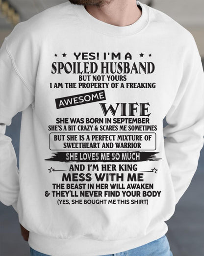 September - Awesome wife born in September - Special gift for your husband - HL09 (SKU06-03)