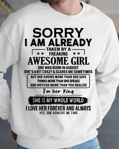 August - Awesome Girl born in August - Special gift for your boyfriend - HL08 (SKU.AT16)