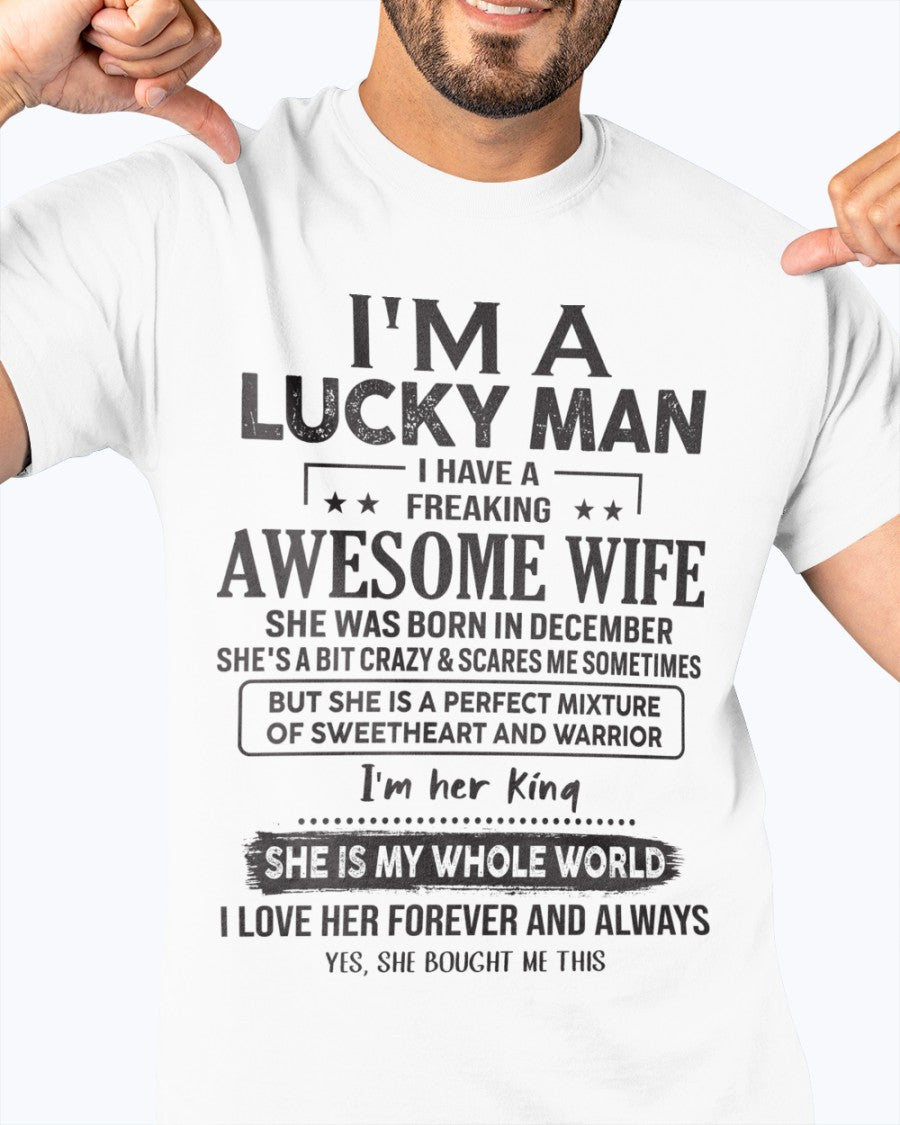 December - Awesome wife born in December - Special gift for your husband - HL12 (SKU06-29-12)