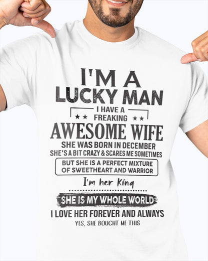 December - Awesome wife born in December - Special gift for your husband - HL12 (SKU06-29-12)