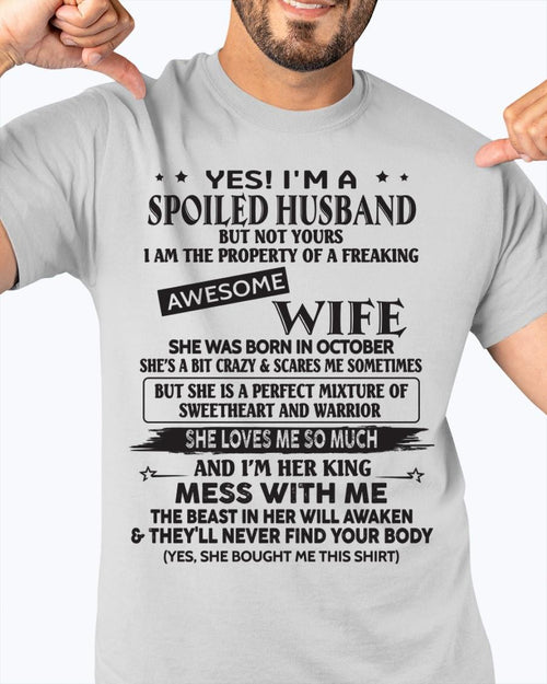 October - Awesome wife born in October - Special gift for your husband - HL10 (SKU06-03)