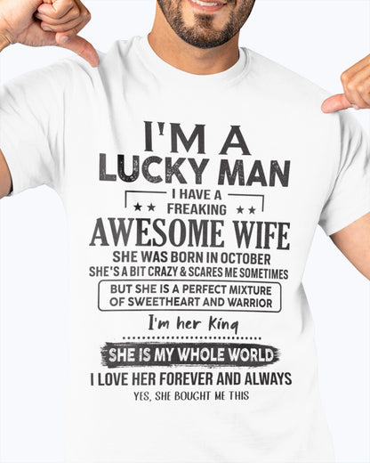 October - Awesome wife born in October - Special gift for your husband - HL10 (SKU06-29-10)