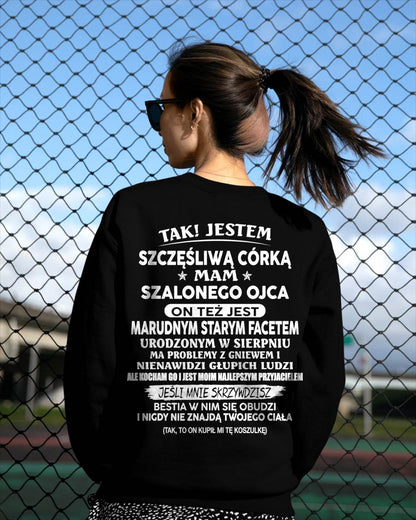 SIERPIEŃ - KOSZULKA PREZENT DLA CÓRKI - GENIALNY I MARUDNY STARY TATA - WYJĄTKOWY PREZENT DLA TWOJEJ CÓRKI - HL08 (SKU2605-186-08)