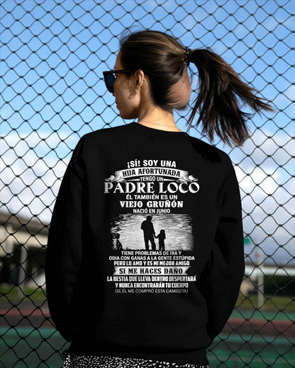 JUNIO - CAMISETA REGALO PARA HIJA - PAPÁ GENIAL Y VIEJO GRUÑÓN - REGALO ESPECIAL PARA TU HIJA - HL06 (SKU2605-99-06)