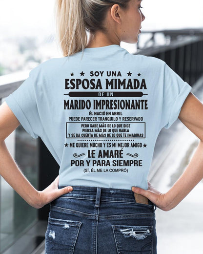Abril - Soy una Esposa mimada de un Marido impresionante - Regalo especial para tu esposa - T04 (SKU05-101-04)