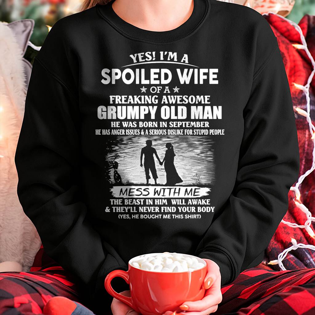 Awesome grumpy old man was born September - Gift for girlfriend, Gift for wife from husband - Perfect gift for your wife - HL09 (SKU2601-226-09)